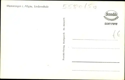 Ak Memmingen in Schwaben, Lindenschule