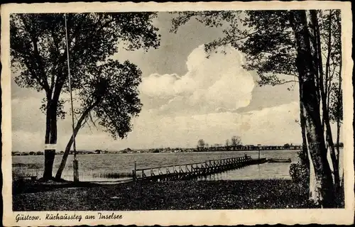 Ak Güstrow in Mecklenburg, Kurhaussteg am Inselsee