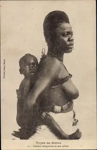 Ak Types du Maroc, Femme senegalaise et son enfant