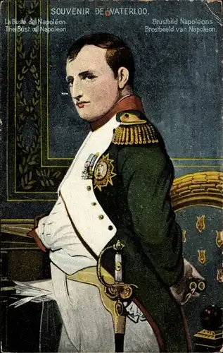 Ak Souvenir de Waterloo, La Buste de Napoleon