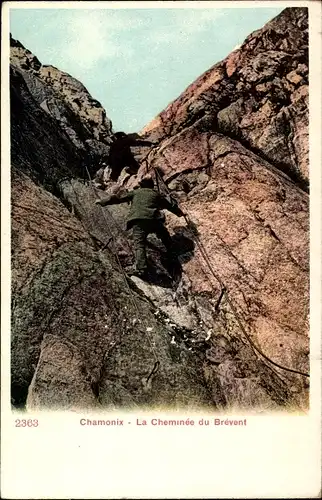 Ak Chamonix Mont Blanc Haute Savoie, La Cheminee du Brevent