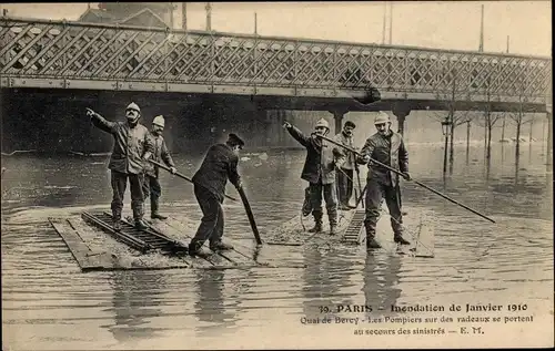 Ak Paris, Inondation du Janvier 1910, Quai de Bercy