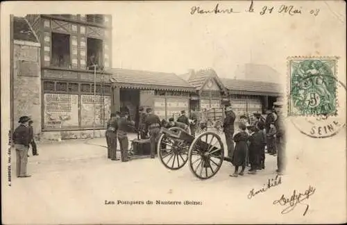 Ak Nanterre Hauts de Seine, Les Pompiers