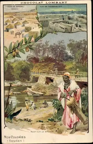 Ak Timbuktu Mali, Soudan, Pont sur le Baoulé, Poste de Bamba, Belle Jardiniere