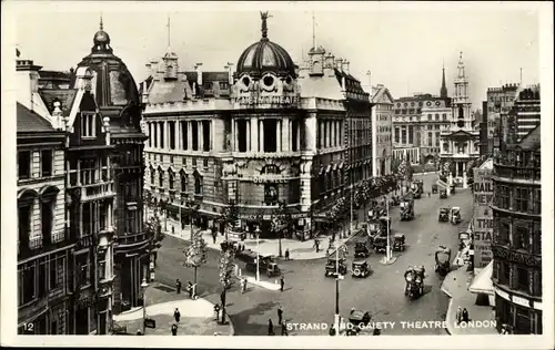 Ak London City England, Strand and Gaiety Theatre