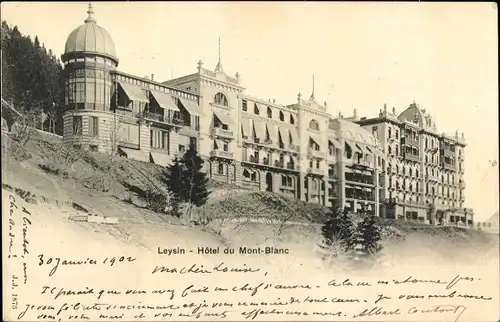 Ak Leysin Kanton Waadt, Hotel du Mont-Blanc