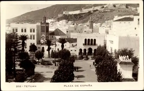 Ak Tetuan Tétouan Marokko, Plaza de Espana