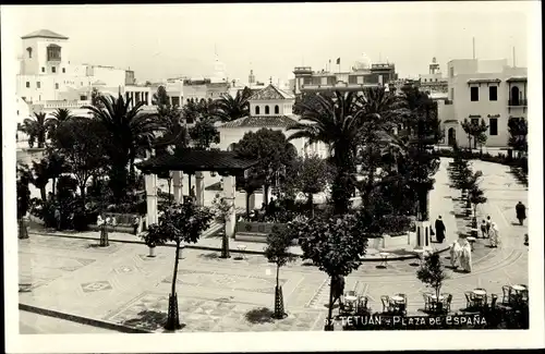 Ak Tetuan Tétouan Marokko, Plaza de Espana