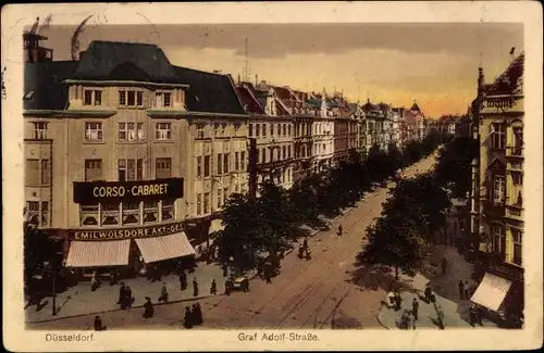 Ak Düsseldorf am Rhein, Graf Adolf Straße, Corso Cabaret, Emil Wolsdorf, Blumengeschäft