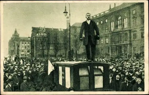 Ak Berlin, 100 Jahre Deutsche Arbeiterbewegung, Massendemonstration am 09. November 1918