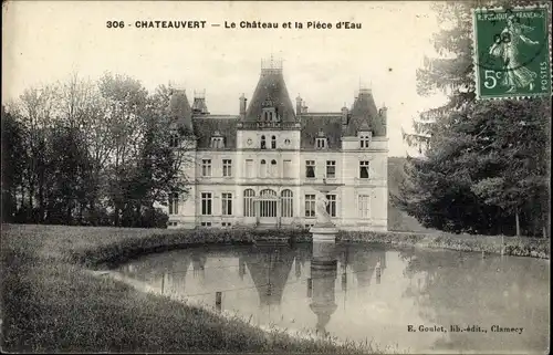 Ak Châteauvert Var, Château et la Piece a'Eau