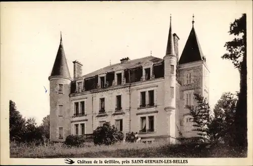 Ak Saint-Germain-les-Belles Haute Vienne, Château de la Grilliere