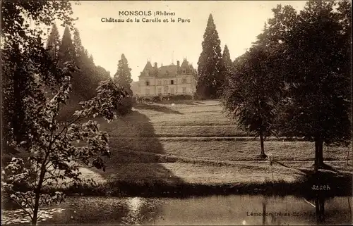 Ak Monsols Rhône, Château de la Carelle et le Parc