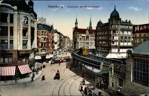 Ak Hamburg Mitte Altstadt, Hochbahnstation am Rödingsmarkt