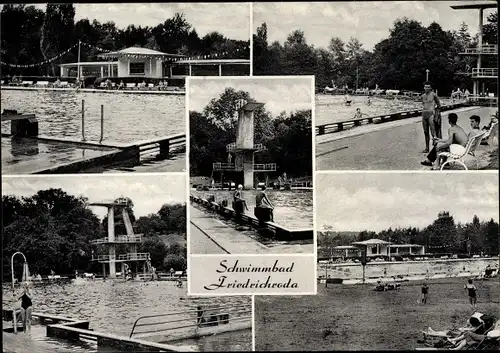 Ak Friedrichroda im Thüringer Wald, Schwimmbad, Freibad, Sprungturm