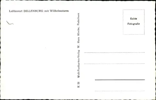 Ak Dillenburg in Hessen, Ortsansicht, Wilhelmsturm