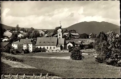 Ak March Regen im Bayerischen Wald, Ortsansicht, Kirche, Arber