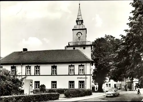 Ak Hohenmölsen im Burgenlandkreis, Rathaus, Sparkasse, Auto