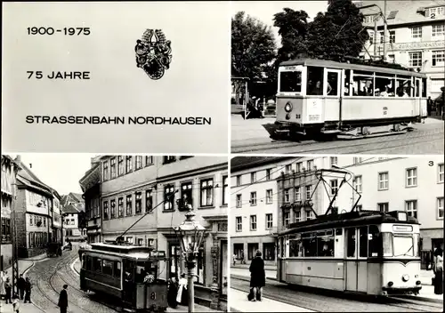 Ak Nordhausen am Harz, 75 Jahre Straßenbahn Nordhausen 1975