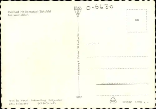 Ak Heilbad Heiligenstadt Eichsfeld Thüringen, Kreiskulturhaus, Außenansicht