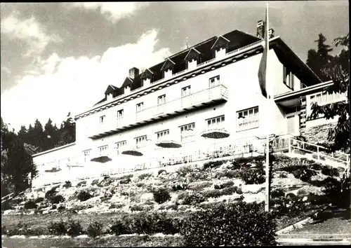 Ak Saalburg in Thüringen, Ferienheim Karl Marx Höhe, Außenansicht, Terrasse