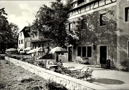 Ak Buchholz bei Nordhausen, Schulungs und Erholungsort des Mineralölwerkes Lützkendorf, Terrasse