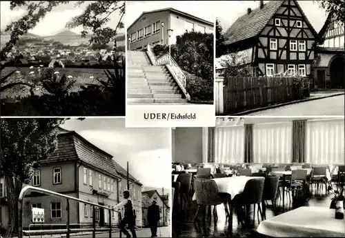 Ak Uder im Eichsfeld Thüringen, FDGB Ferienheim, altes Fachwerkhaus, Konsum Gaststätte