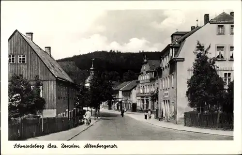 Ak Schmiedeberg Erzgebirge, Blick in die Altenbergerstraße