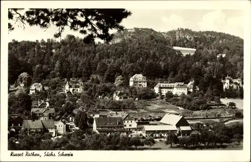 Ak Rathen an der Elbe Sächsische Schweiz, Teilansicht