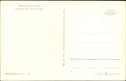 Ak Altenhof Schorfheide am Werbellinsee, Pionierrepublik Wilhelm Pieck