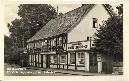 Ak Ilsenburg Harz, FDGB Vertragsheim Hotel Lindenhof