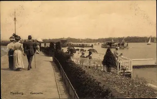 Ak Hamburg Nord Uhlenhorst, Alsterpanorama, Blick vom Harvestehuder Ufer auf Uhlenhorst