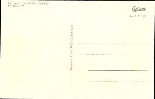 Künstler Ak Ascheloh Halle Westfalen, Ev. Jugendfreizeitheim