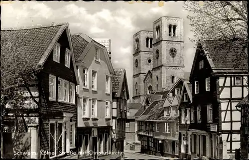 Ak Schwelm in Westfalen, Straße mit Christuskirche