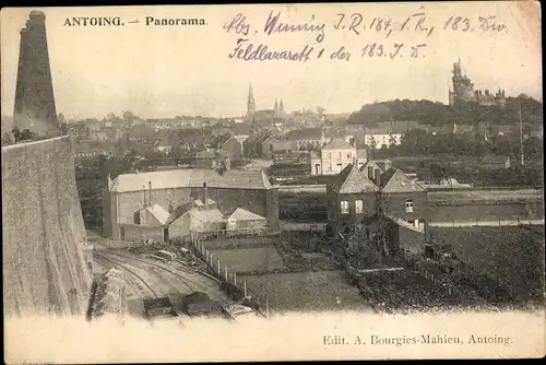 Ak Antoing Wallonien Hennegau, Panorama, Kirchturm