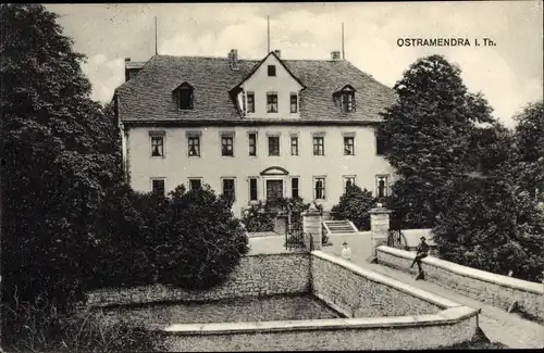 Ak Ostramondra in Thüringen, Blick auf das Schloss