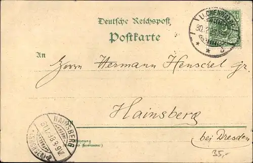 Litho Luckenwalde im Kreis Teltow Fläming, Elstal, Post, Kriegerdenkmal, Bahnhof, St. Johanniskirche