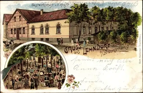 Litho Lehndorf Braunschweig in Niedersachsen, Gastwirtschaft, Gartenpartie