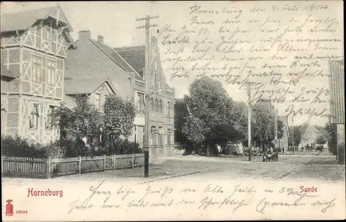 Ak Horneburg im Alten Land, Sande, Straßenpartie im Ort