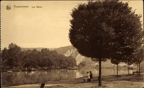 Ak Anseremme Wallonien Namur, Les Bains, Rivier