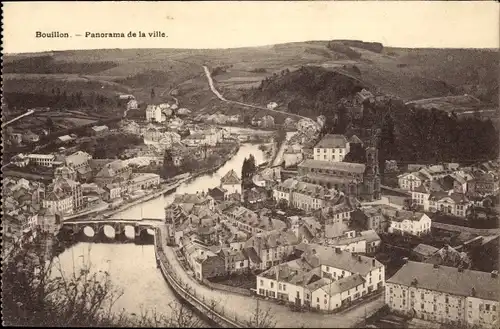 Ak Bouillon Wallonien Luxemburg, Panorama de la ville