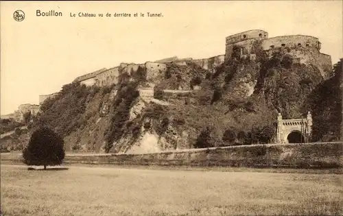 Ak Bouillon Wallonien Luxemburg, Le Chateau vu de derriere et le Tunnel