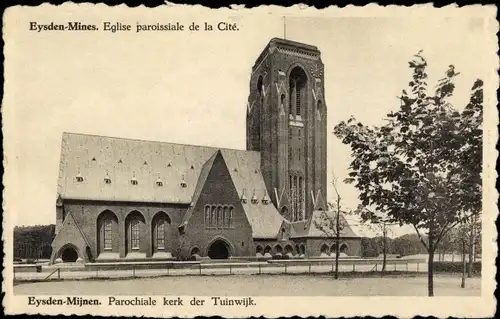 Ak Eysden-Mijnen Flandern Limburg, Parochiale Kerk der Tuinwijk