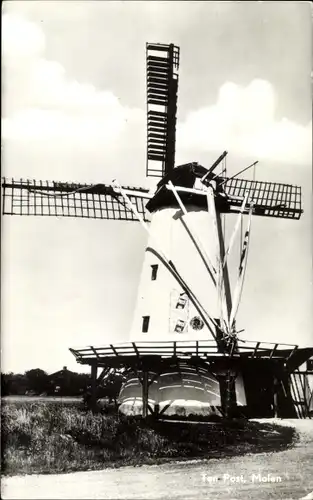 Ak Ten Post Groningen, Molen, Windmühle