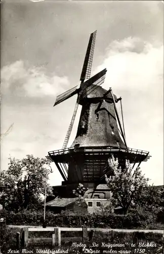 Ak Mooi Drenthe Niederlande, Molen De Krijgsman, Blokker