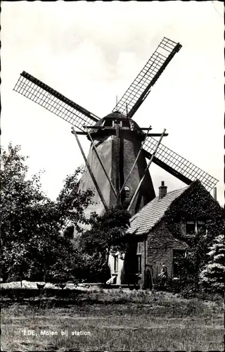 Ak Ede Gelderland Niederlande, Molen bij station