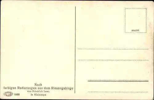 Künstler Ak Iwan, Friedrich, Malá Úpa Kleinaupa Riesengebirge Reg. Königsgrätz, Winterlandschaft