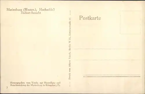 Ak Malbork Marienburg Westpreußen, Hochschloss