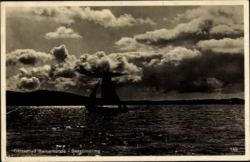 Ak Świnoujście Swinemünde Pommern, Seestimmung, Segelboote