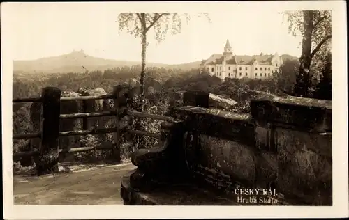 Ak Hrubá Skála Groß Skal Reg. Reichenberg, Blick zum Schloss